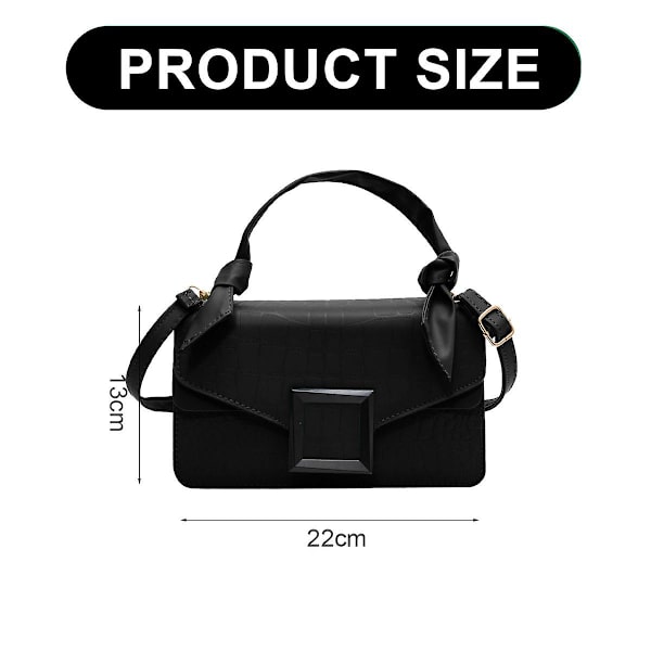 Dames Messenger Bag Klassisk Skulderveske Håndveske Sling Simple Kunstig Lær Liten Veske black