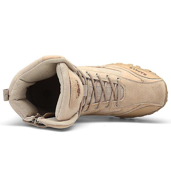 Herre High Top Taktiske Militærstøvler Udendørs Åndbare Mesh Sneakers 0L523 Brown EU 41