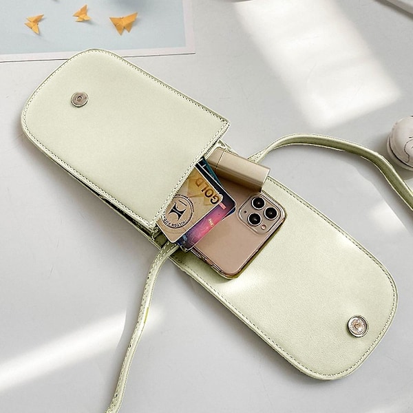 PU Mobiltelefon Väska Enkelt Mode Casual Axel Rem Slung Vertikal Liten Väska Kvinnlig Väska white