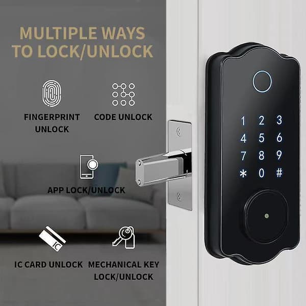 Automatisk fingeravtryckslås Wifittlock Bluetooth-kombinationslås Elektroniskt trä-dörrlås