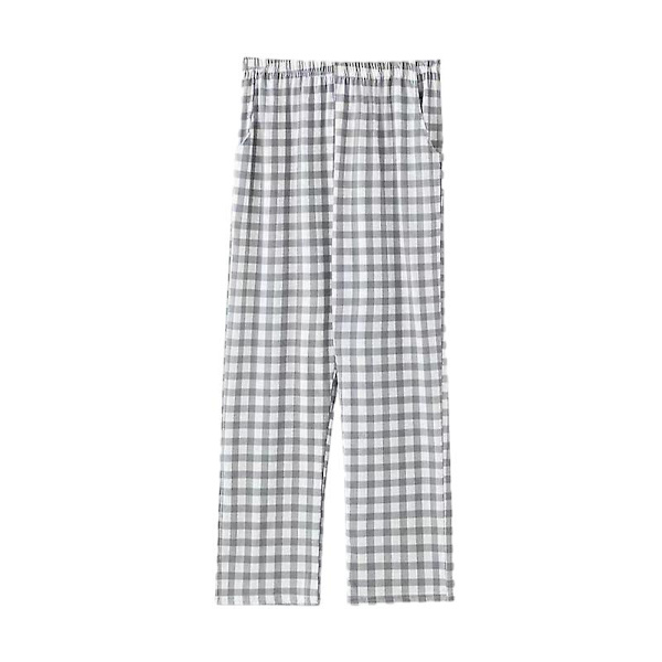 Dam Pyjamasbyxor, Casual Långa Pyjamas Loungebyxor Med Ficka Grey XL