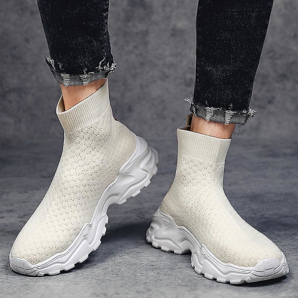 Sneakers til mænd og kvinder - Åndbare løbesko, moderigtige sportsko Nk08 Beige EU 43