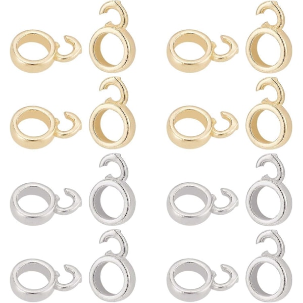 20 st 2 Färger Kopplingar Bail Pärlor Mässing Hängare Länkar Bail Pärlor Hängare Dangle Distans Pärla med Slinga för Armband Smycken Tillverkning Tillbehör Halsband D