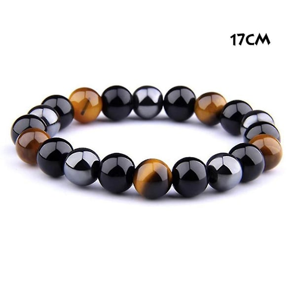 Unisex Armbånd Hæmatit Sort Rund Rombe Perle Sund Terapi Armbånd 17cm FB05 6mm 1PCS
