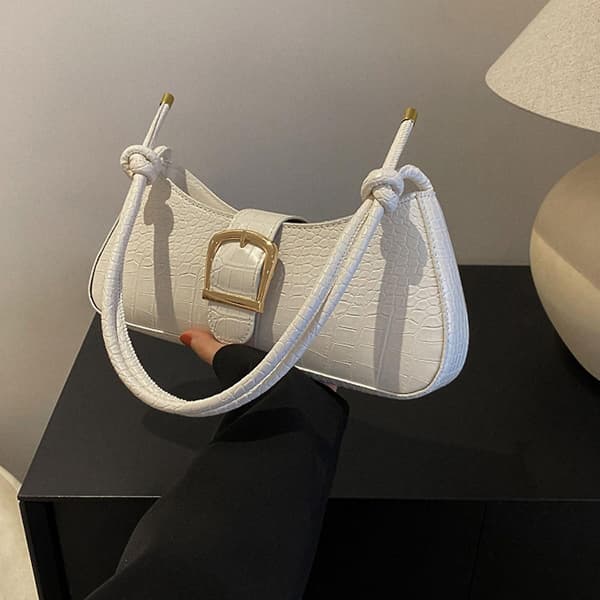 Messenger Bag - Konstläder Axelväskor, Fashion Casual Pendlar Handväskor white