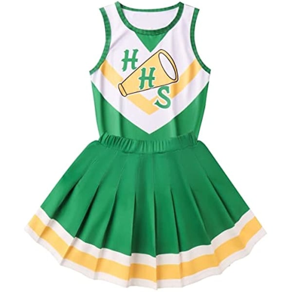 Chrissy Cheerleader Outfit Pige Kjole Børn Cheerleader Halloween Cosplay Kostume Med Pomponer Til 4-10 År Style 1 9-10 Years