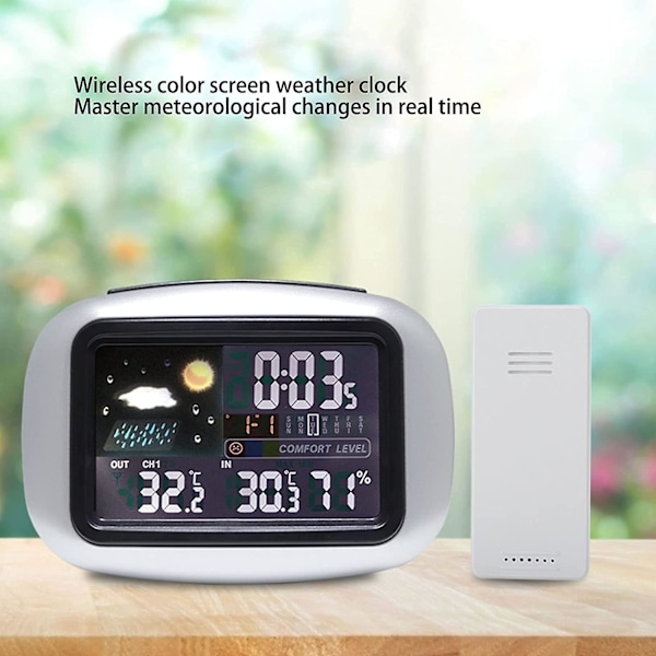Väderstations termometer, färgskärm väder hygrometer termometer för växthus kontor hem