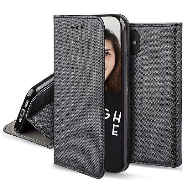 Folio etui til Honor Magic 4 Lite Magnetisk Stand Funktion, Sort