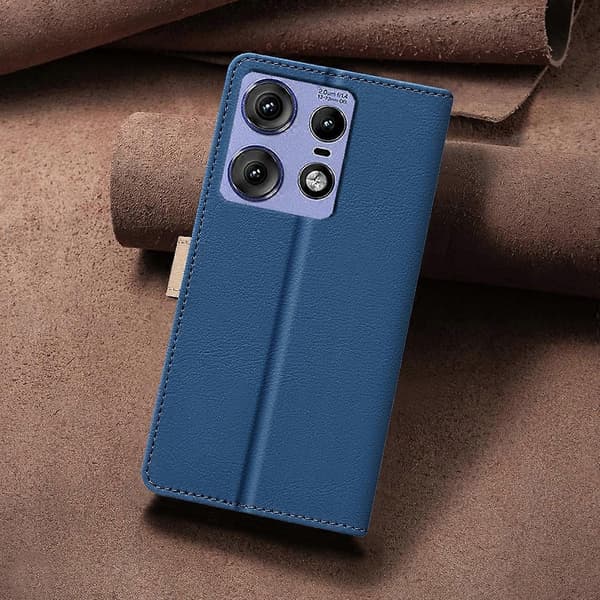Lærveske til Motorola Edge 50 Pro 5G Blue