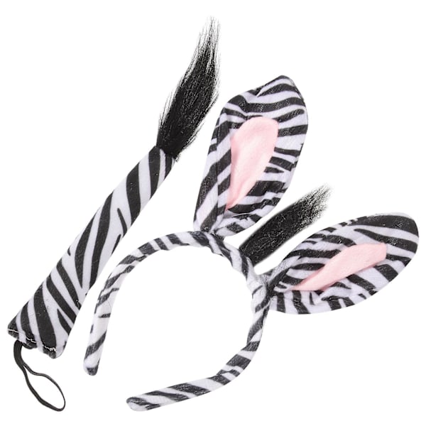 Barnkläder Djungel Kostym Djur Fest Kostym Zebra Klänning Kit Djur Öron Pannband 29.5X27cm