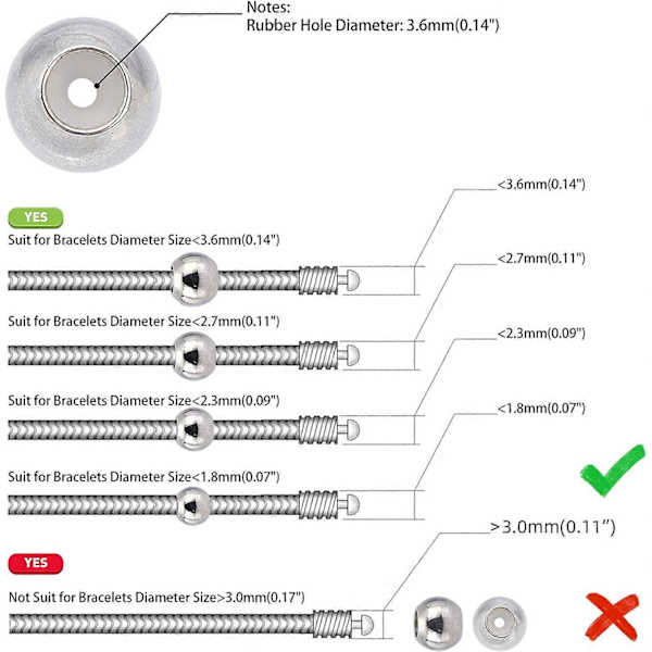 Cirka 40 st 4/5/6/7 mm Distans Stoppkulor med Gummiring Inuti Rondelle Glidkulor Rostfritt Stål Lösa Kulor Metall Distanser för DIY Smyckestillverkning S
