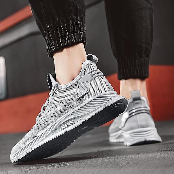 Herr Sports Löparskor Flygande Vävda Andningsbara Sneakers Frd5001 Gray EU 41