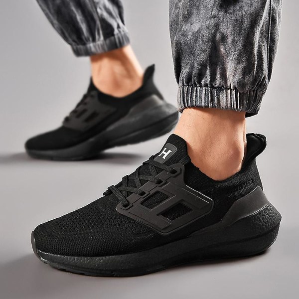 Herr Sports Löparskor Andningsbara Lätta Sneakers 1Ga23 Black EU 38