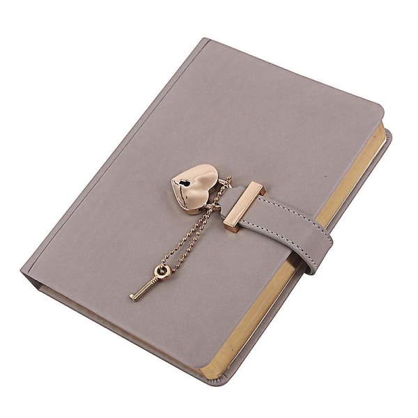 Dagbok med lås och nyckel, hjärtformat kombinationslås, låsjournal för flickor, läderjournaler, personliga arrangörer, Girl Secret Notebook, 5,3x7 tum