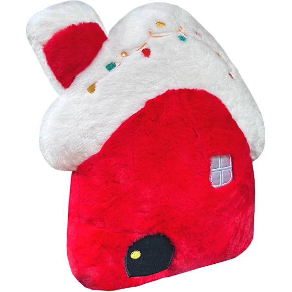Juletre Snøhus Plysjpute - 16.9 tommer (Ca. 42.9 cm) Julepynt Fylt Plysjpute - Hjem Sofa Pute Julebordsdekorasjon