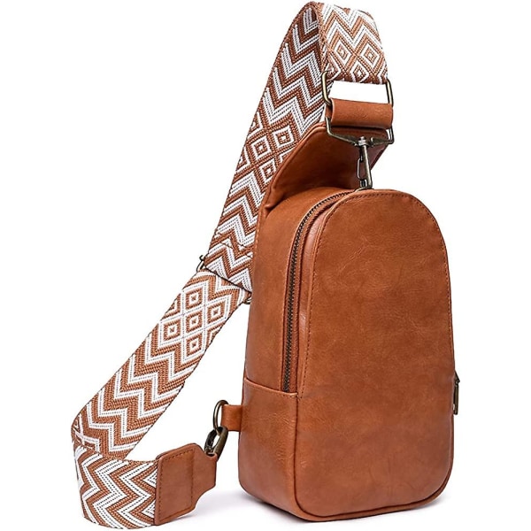 Brustväska för kvinnor, crossbody-väska, axelväska i PU-läder