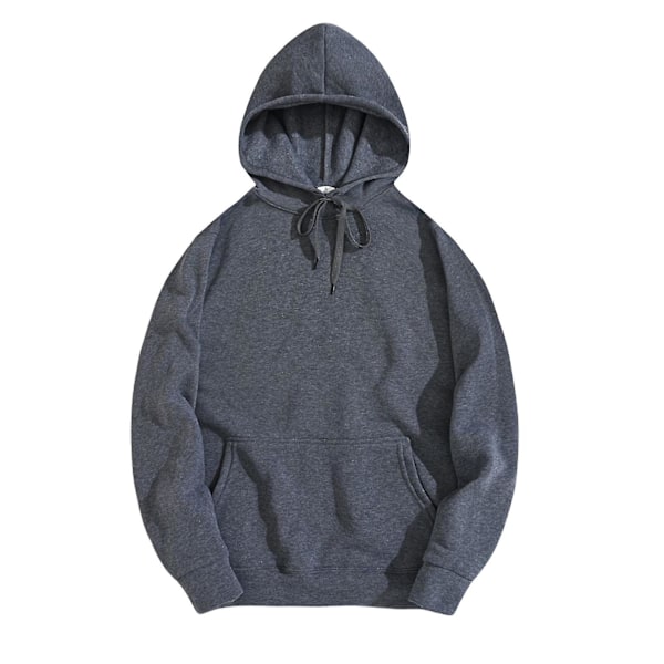 Herre Hettegenser Ensfarget Myk Fleece Topp Med Lommer For Vår Vinter Høst Utendørsbruk L Dark Grey