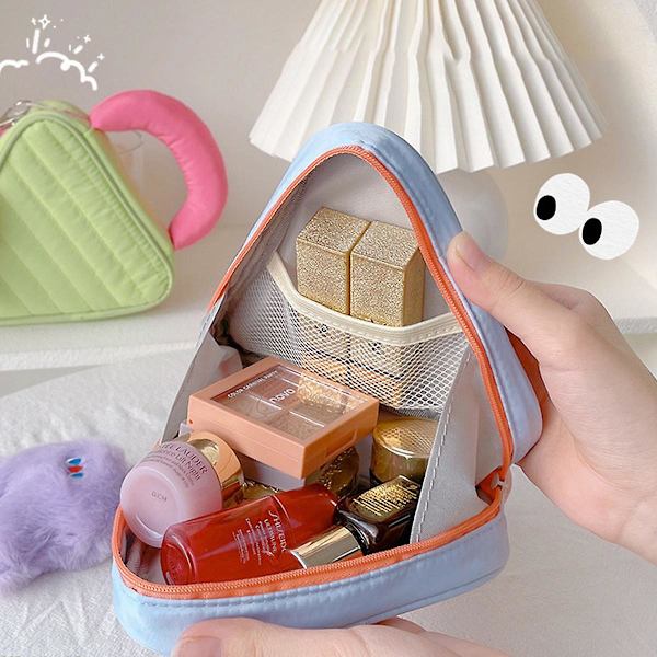 Smukke Makeup Tasker Til Kvinder Makeup Taske Organizer Stor Fløjl Polyester Og Imitation Nylon blue