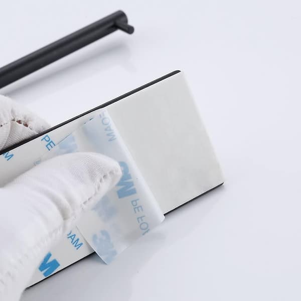 Selvklæbende Toiletpapirholder Badeværelse Tissue Papir Dispenser Rustfri Mat Sort