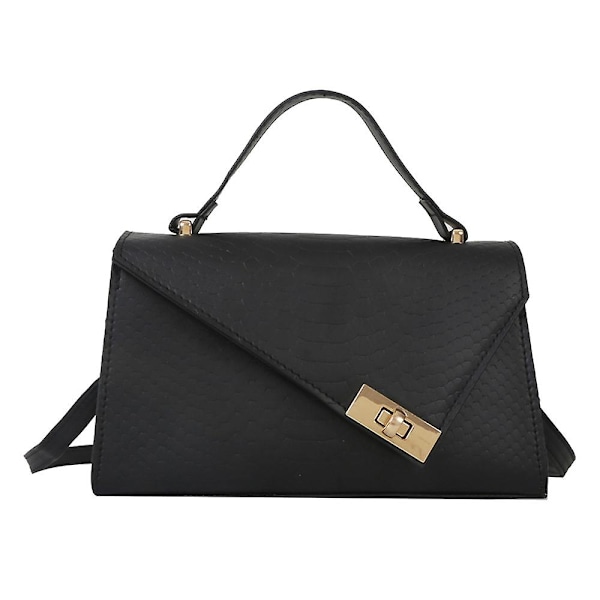 Enkel retro handväska ny mode casual konstläder axelväska liten väska flicka black