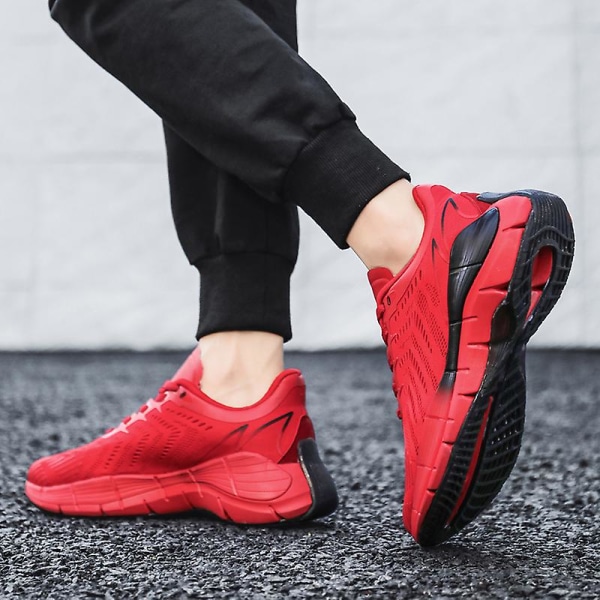 Herre Sport Løpesko Flygende Vevde Casual Sneakers Frlt55 Red EU 43