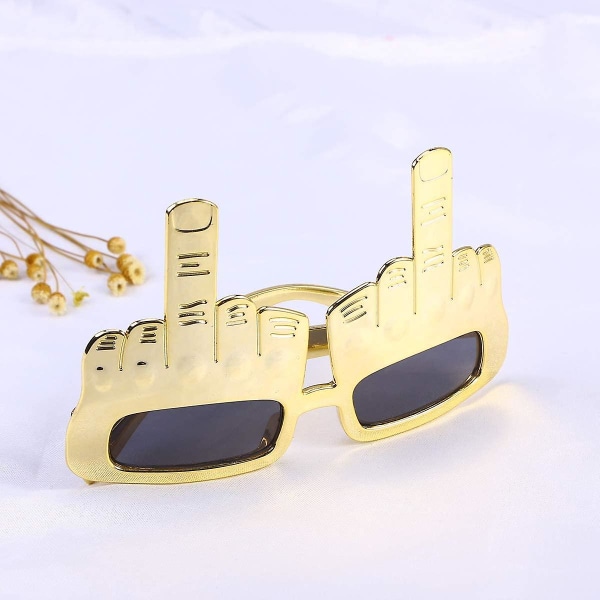 Party Solbriller Med Finger Nyhet Morsomme Briller For Halloween Maskerade Party Rekvisitter Gullfarget