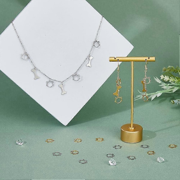 20 st Open Back Bezel Hängsmycken Katt Huvud Smycken Formar för Epoxihartshantverk Små Katt Hålram Charm Rostfritt Stål Charm