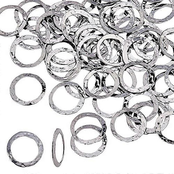 60 stk. Sammenkoblingsringe 15 mm Smykkeforbindelsesringe 304 Rustfrit Stål Cirkel Vedhæng Charm Links
