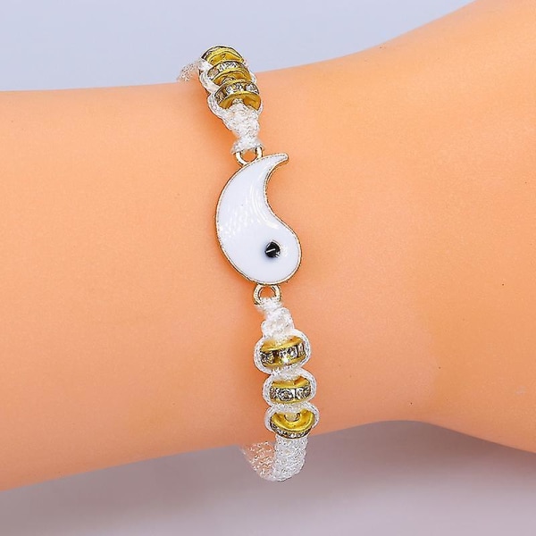 Tai Chi Dekor Pararmbånd Tai Ji Farget Legering Håndleddsmykker Strikket Tau Justerbart Black
