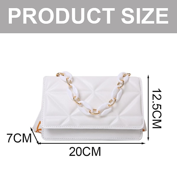 Naisten olkalaukku Vintage Keinonahkainen Klassinen Clutch Käsilaukku white