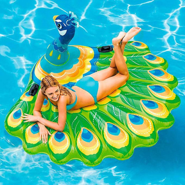 Oppustelig Påfuglebåd Pool Float til Børn, Oppustelig Båd Pool Float