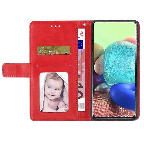 Plånboksfodral i Läder för Samsung Galaxy Xcover 7 Skyddande Mobilskal Red