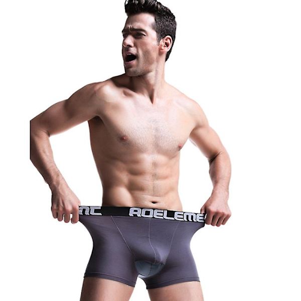 Herre 4-pak Komfortable Boxer Briefs Herre Boxer Briefs Separat Pose Modal Åndbare Boxer Briefs Undertøj Med Funktionel Dobbelt Gylp 4 Packs 4XL