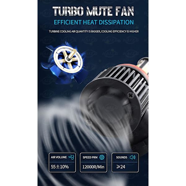 H11/h8/h9/h16 LED-lampor, 600 % starkare LED-lampor, 50 000+ timmars livslängd, 6000k Xenon White Non-polarity, 2-pack 9006 HB4