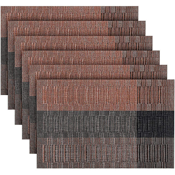 6 Pestävän PVC-tabletin sarja, liukumaton, lämmönkestävä, helppo puhdistaa ja säilyttää, 45cmx30cm