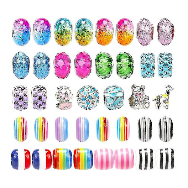 Charm armbandssats, 127 st charm pärlor armband smycken gör-det-själv-kit