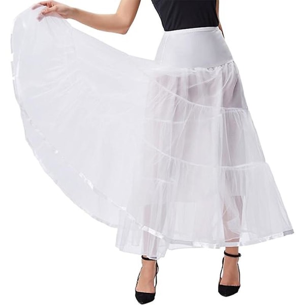 Kvinnors fotled underkjolar Kjolar Bröllop Half Slips Crinoline underkjol White L XL