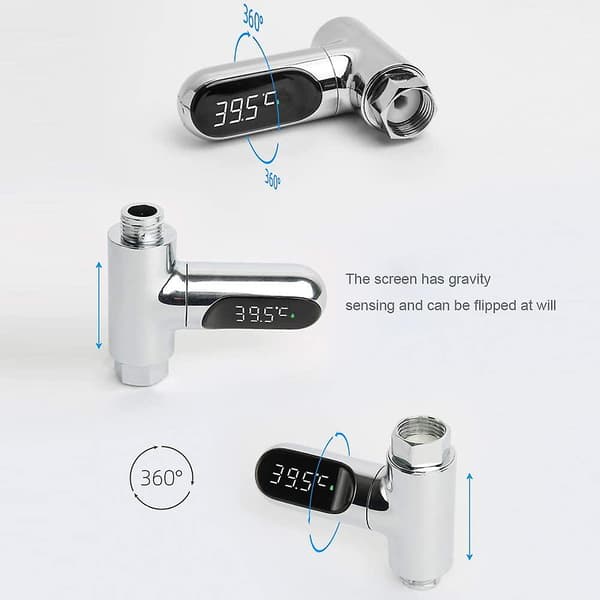 Led Digital Termometer Dusch   Blandare 360 Rotera Realtidstemperatur Övervaka Vattenmonitor