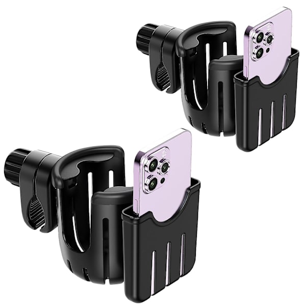 2-pakning Universal Koppholdere for Barnevogn, Sykkel, Rullestol, Gåstol, Sparkesykkel, Barnevognstilbehør for Uppababy, Nuna, Bugaboo, Doona, Gaver