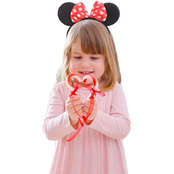 12 stk. Mickey Mouse Hårbøjle, Museører Hårbøjle, til Maskeradefest, Fødselsdag, Festnat, Tegneserieklub (Rød & Sort)