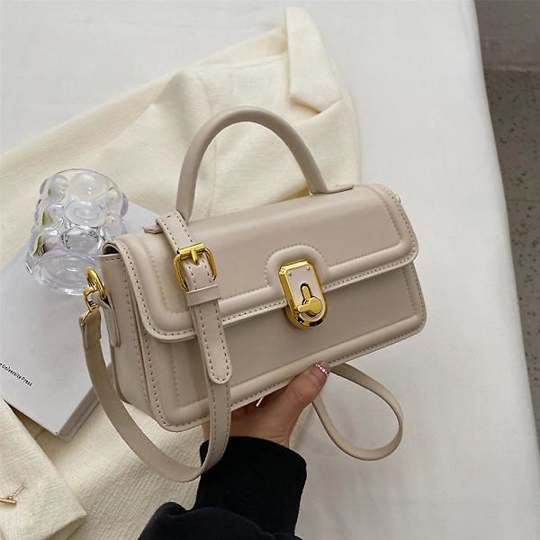 Handväska Dam PU Handväska Plånbok Axelväska Modeväska Retro Plånbok white