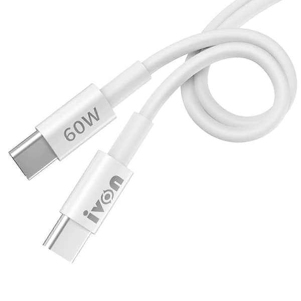 IVON CA203 60W PD USB-C / Type-C till USB-C / Type-C Snabbladdningsdatakabel, Kabellängd: 1m