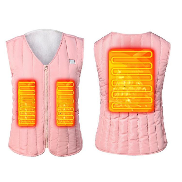 Naisten lämmitettävä liivi 3 lämmitysalueella, sähkölämmitteinen liivi retkeilyyn Pink M