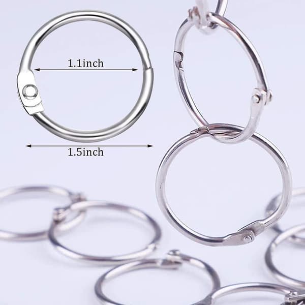 Permeringer 2,5 cm Bokringer Løse Blad Perm Ring Indekskort Ringer Flashcard Ring Metallringer For Indekskort Ideell