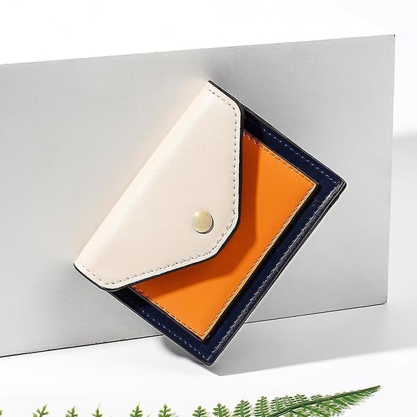 Dame Patchwork Fargerik Lommebok Mini Liten Kortveske Multifunksjonell Multi-kort Pu Green