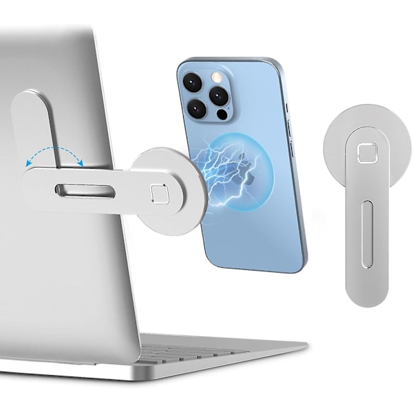 (silver)Kompatibel med Magsafe Iphone 15/14/13/12 Serie Magnetisk Mobiltelefonhållare - Justerbar - Alla Telefoner - Fällbar Laptopstativ -