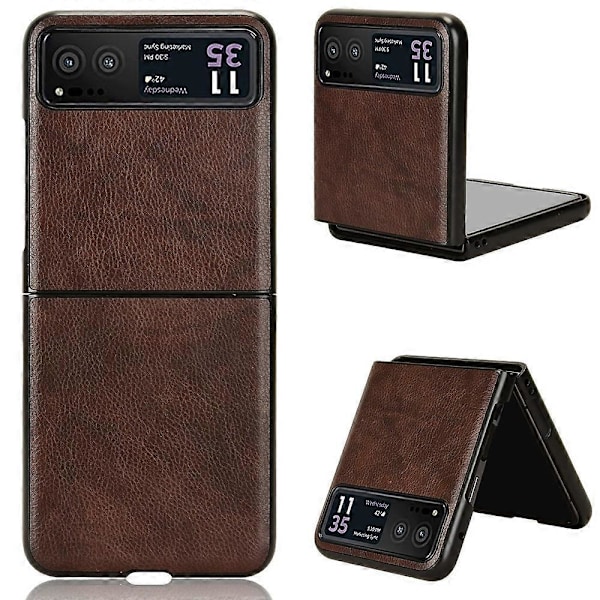För Motorola Razr 40 5G Telefon Baksida Skal PU Läderbelagd PC Skydd Telefonfodral Style D