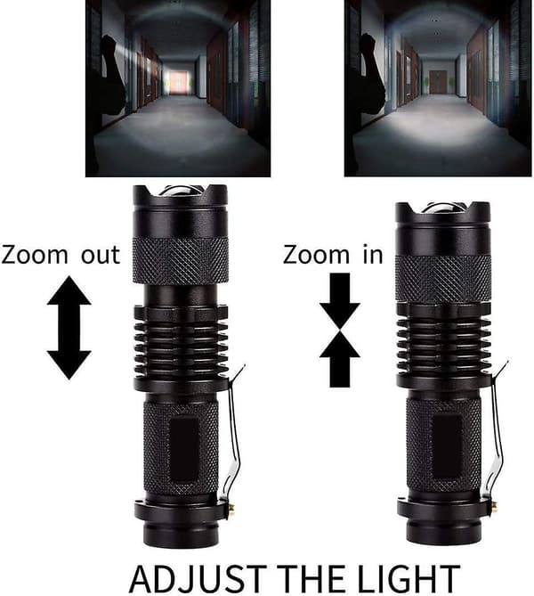 Mini LED-taskulamppu, 5 kpl 350 lumenia 3 tilaa (ei paristoa)