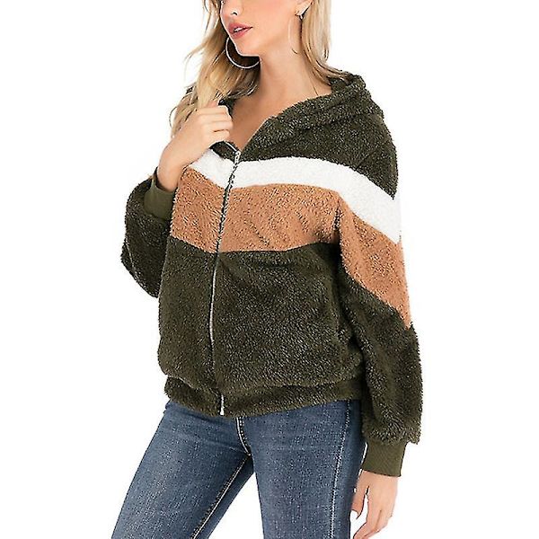 Damejakke med hette, moteriktig, langermet, vindtett, varm og løs jakke for kvinner 4XL Blue