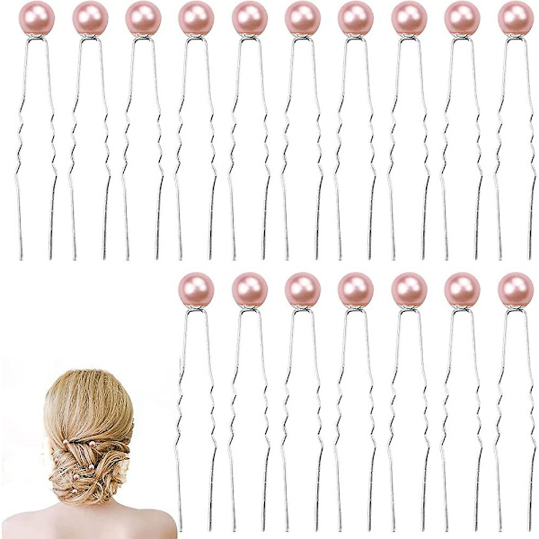 30 st Acsergery present pärlhårnålar rosa, pärlhårklämmor hårnålar set